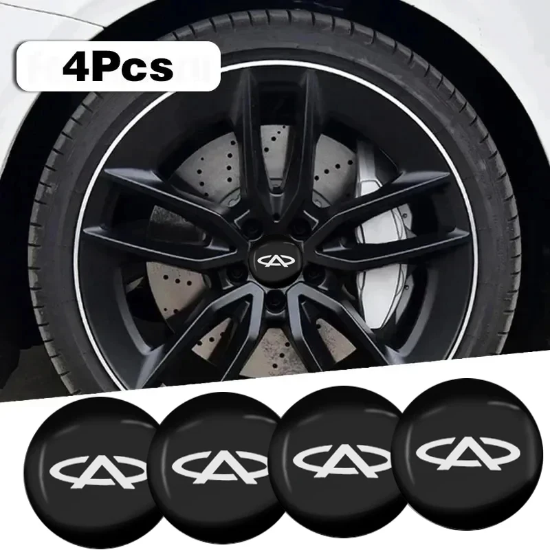 4Pcs 56mm Car Wheel Hub Caps Cover Rim Sticker Reflective Badge For Chery Tiggo 2 3 4 7 8 Pro QQ Iq Fulwin Blossom Fulwin Arrizo