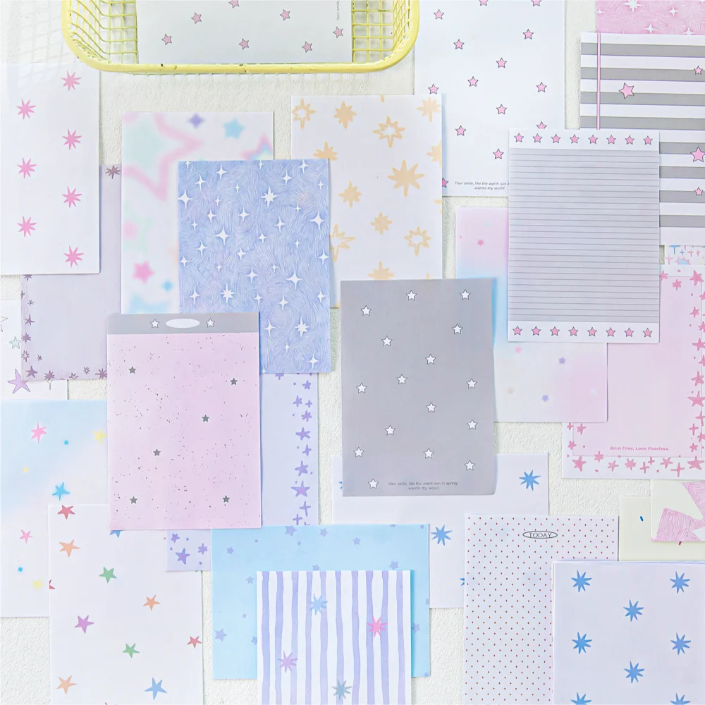 Card Lover 50 Pcs [Pure Love Heart Series] Salt Based Basic Handmade Tent Collage Material Paper White Cowhide Scrapbook Kit