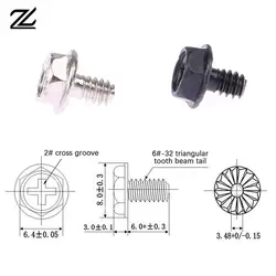 100Pcs Toothed Hex Computer PC Case Hard Drive Motherboard Mounting Screws For Motherboard PC Case CD-ROM Hard Disk