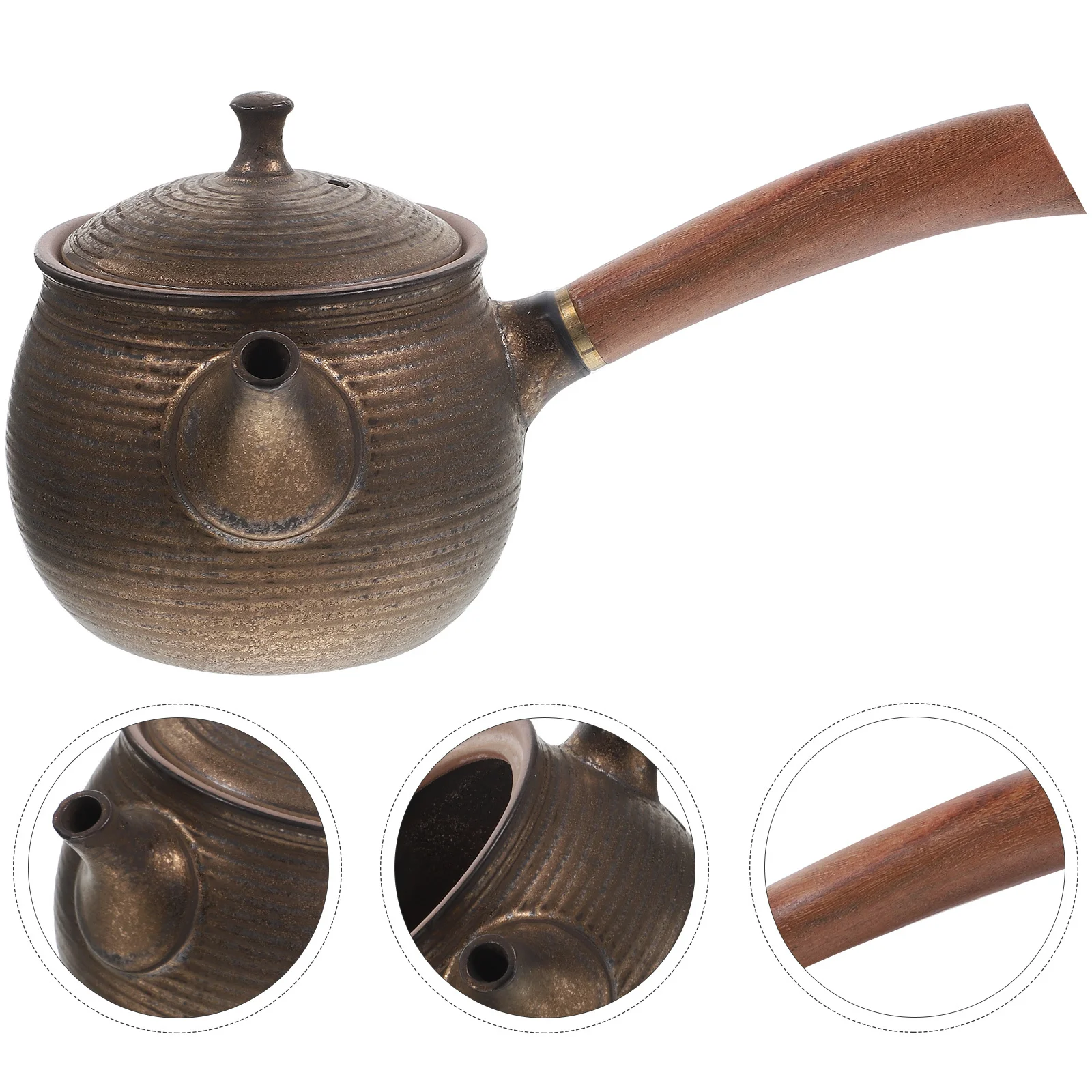 

Ceramic Tea Pot with Side Handle Style Chinese Traditional Teapot Heat-Resistant for Home and Office Use