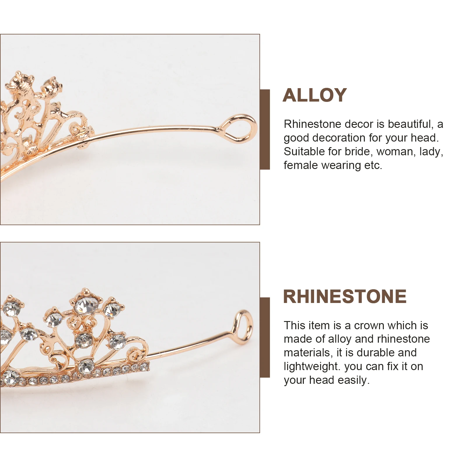 

Gemstone Crown Headwear for Women Red Tiara Bridal Hair Accessories Queen Pageant Party Costume Stage Prop Elegant Chic