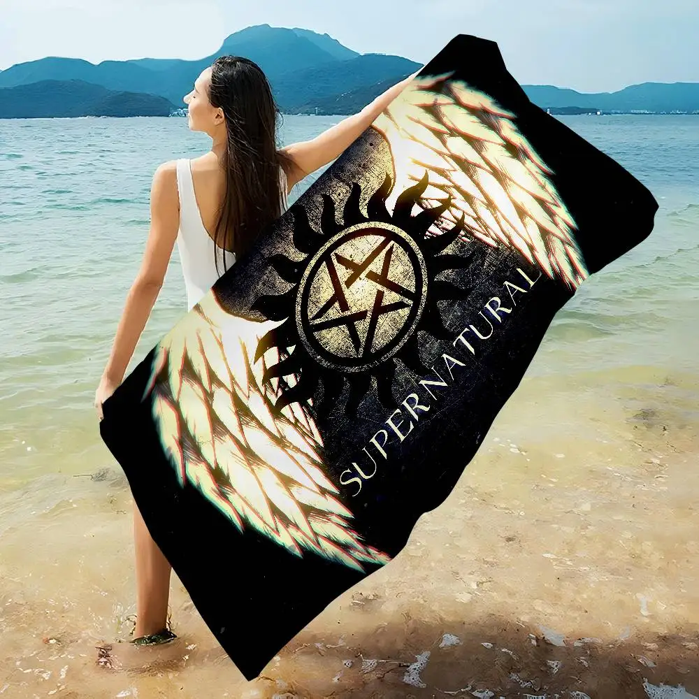 Terrifying S-Supernatural TV series Microfiber Beach Towel Absorbent Quick dry Soft Yoga Swimming Resort Mountain Climbing Towel