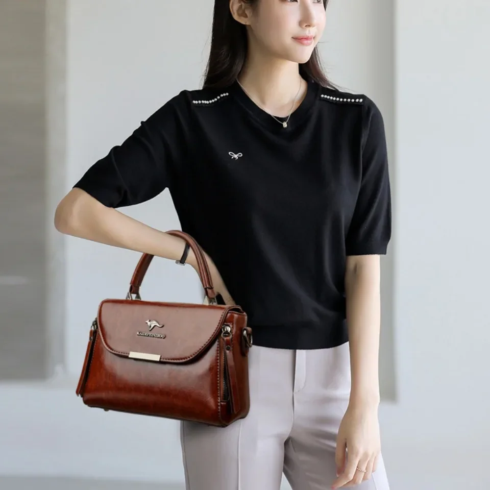 Luksusowe torebki damskie moda damska torba na ramię Crossbody wysokiej jakości skórzane torby dojazdowe z górnym uchwytem Casual Messenger Sac — zdjęcie 3