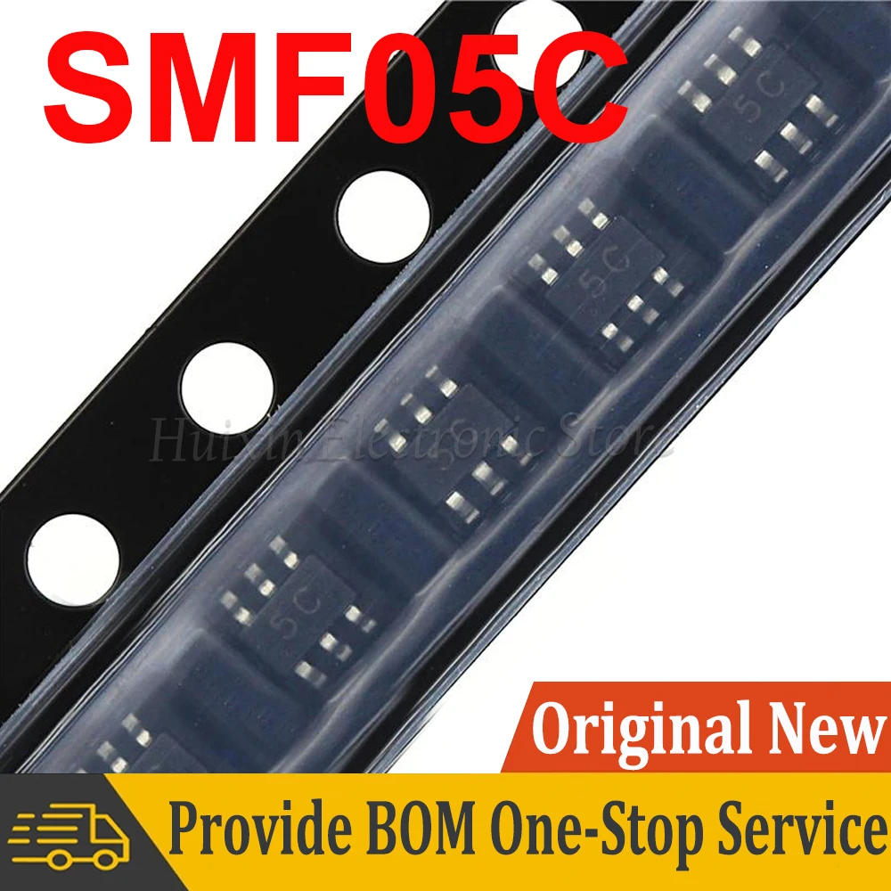 20pcs SMF05CT1G SMF05CT SMF05C SOT-363 SOT SMD 5C SMF05C.TCT ESD Electrostatic Protection TVS Tube New and Original IC Chipset