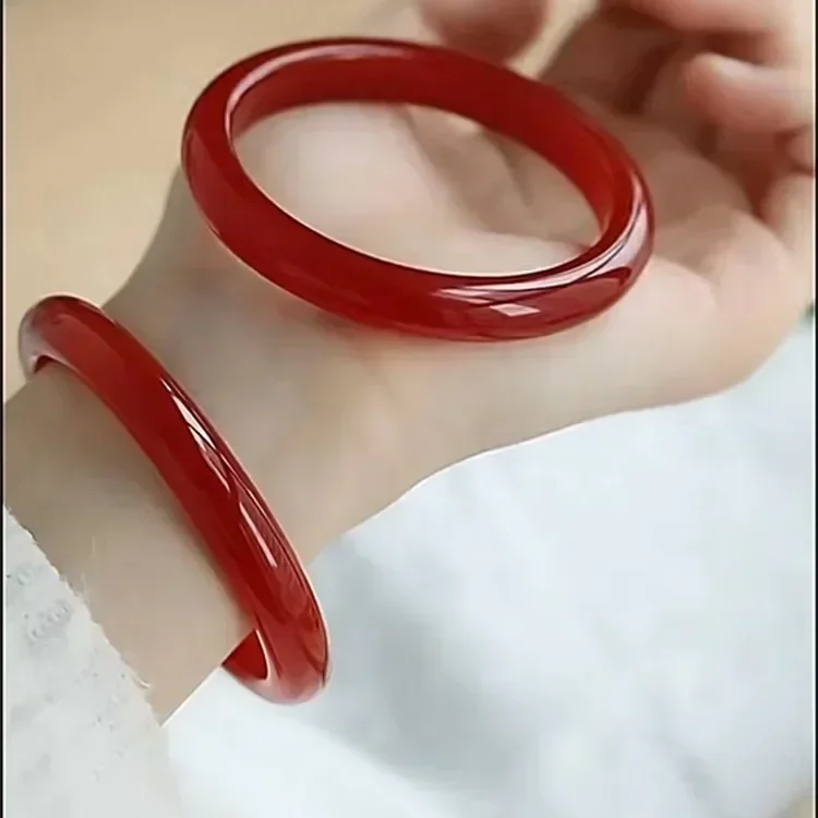 

Natural Real jade bracelet bangle bangles red chalcedony Chinese red bracelet high ice jade bracelet woman natural stone