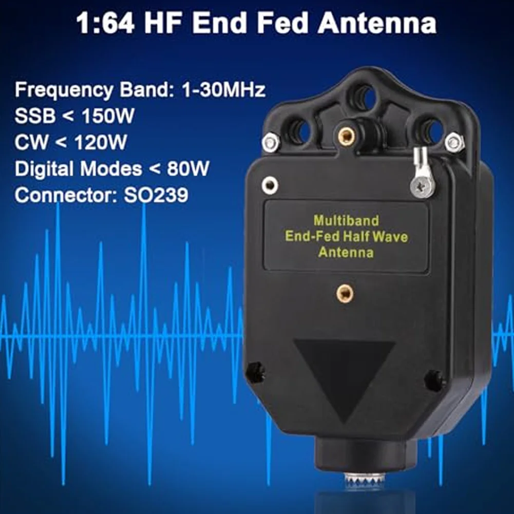 1pc 1:64 Balun End-fed Half-wave Antenna For 4-Band 8-Band End Fed Antenna Range 1-30MHz Power 150W (PEP) For Communication