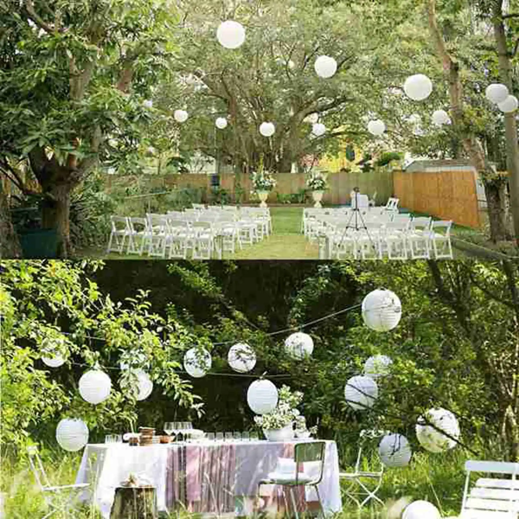 A38M 40 Pack Chinese Round White Paper Lantern,Paper Lanterns Hanging Lanterns Wedding Party Decorations