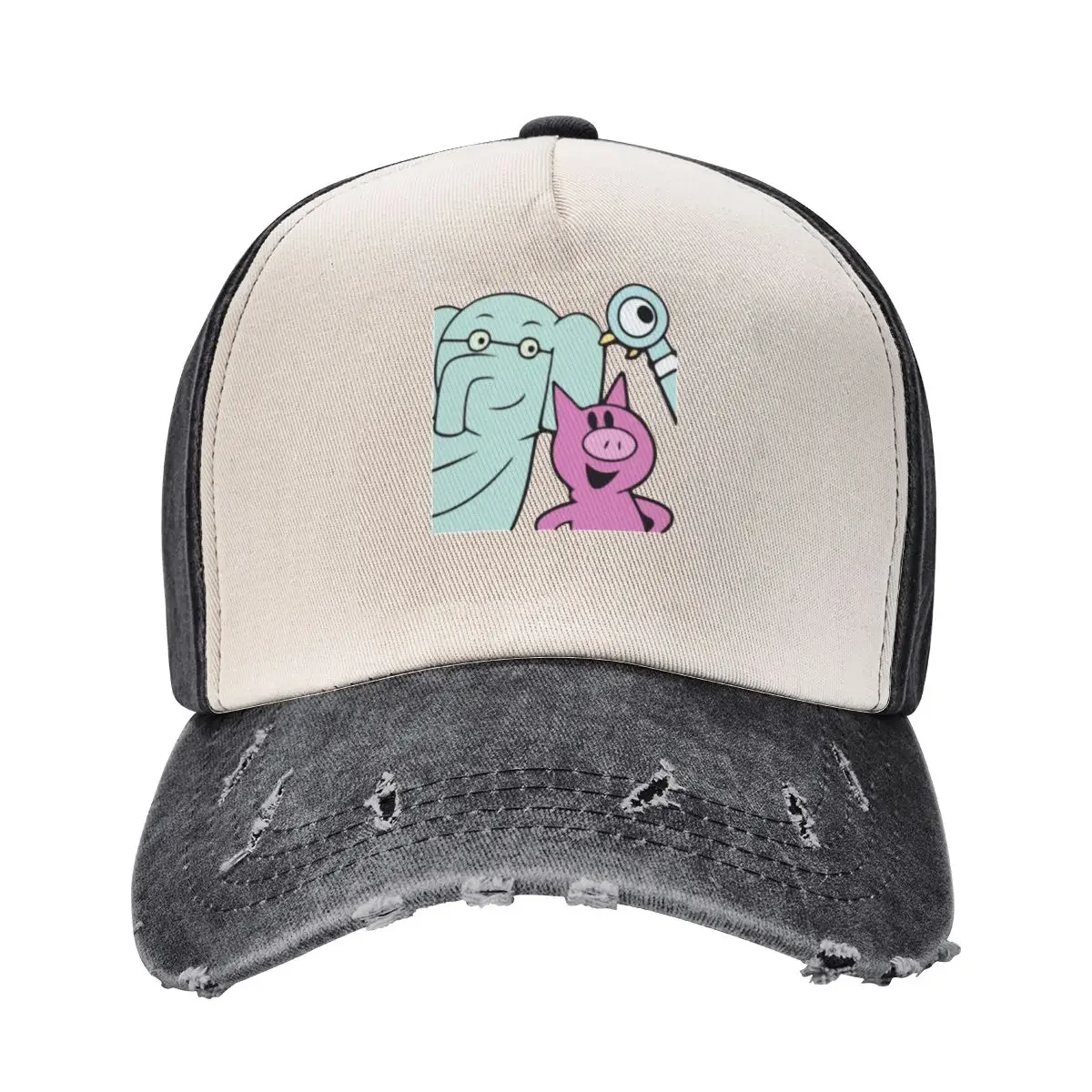 Elephant and Piggie with Pigeon Baseball Cap Fashion Beach Snapback Cap Luxury Brand New Hat Luxury Woman Men's