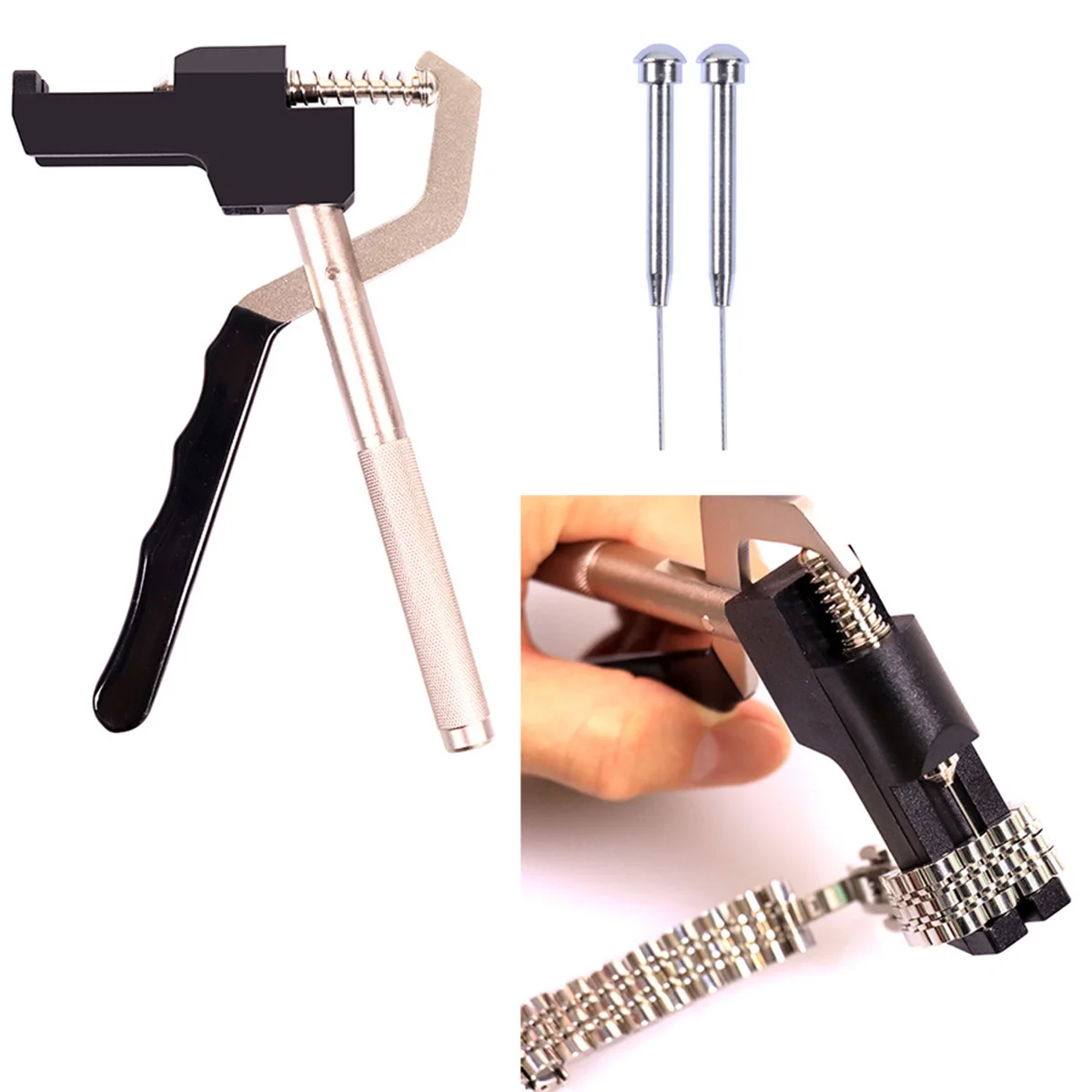Outil de démontage et de remplacement de bracelet de montre, ensemble d'outils de réparation de montre, ajusteur de montre, pince de démontage de bracelet de montre portable