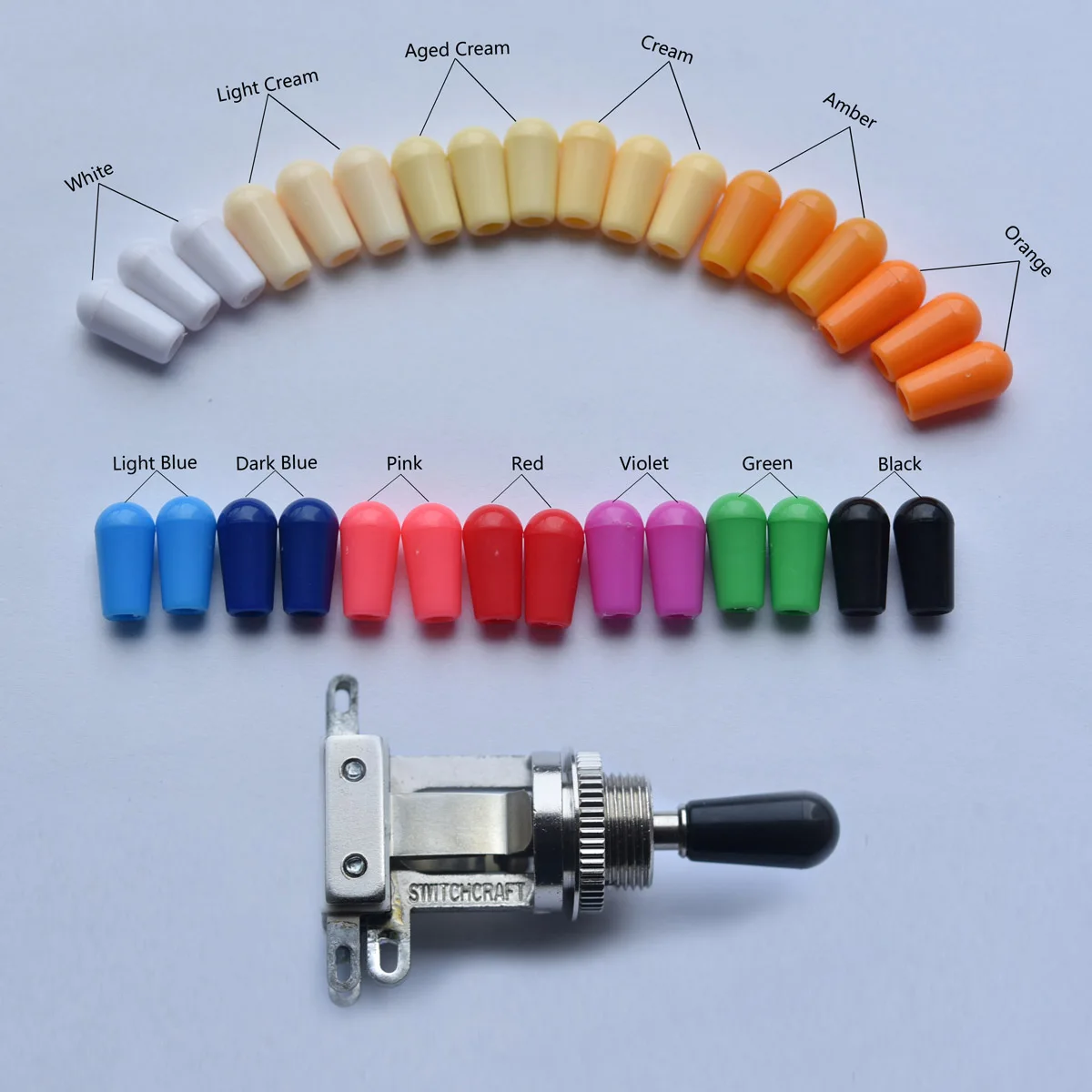 KAISH 10pc American Thread 3 Way Toggle Switch Tip Switch Knob Cap for Gibson Les Paul Pickup Selector Switch/Switchcraft Switch