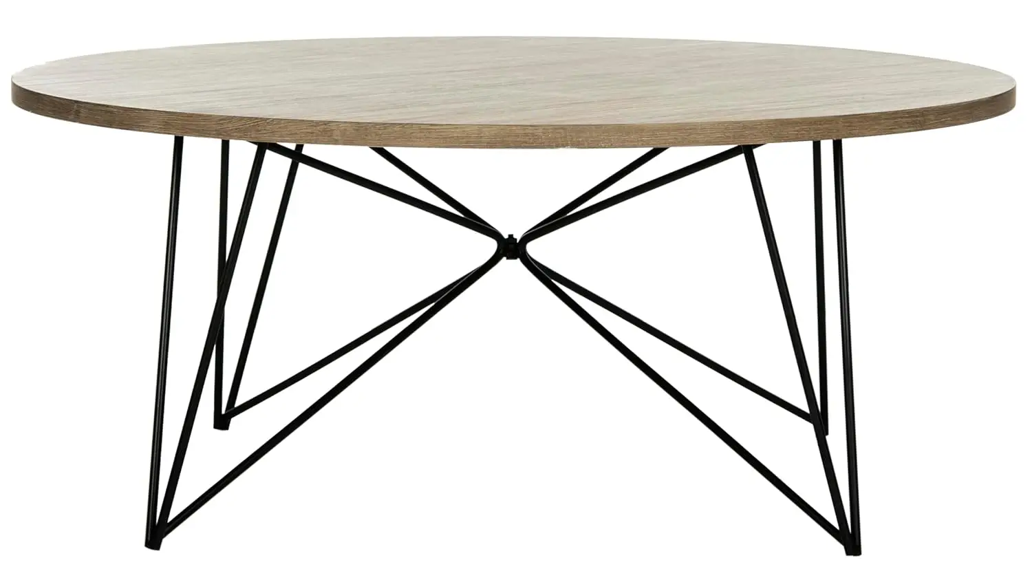 

Light Brown Round Coffee Table Hairpin Legs Living Room Furniture, Customized