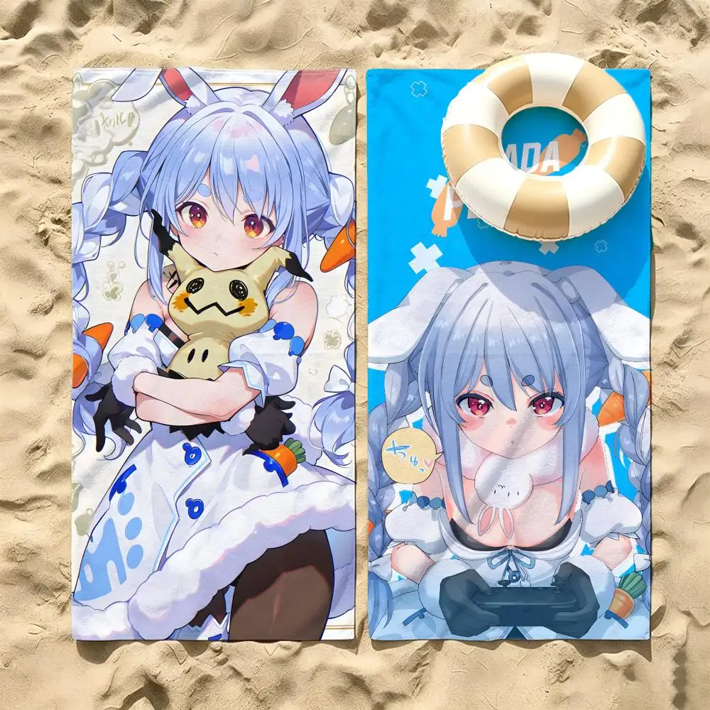 VTuber Usada Pekora Towel Microfiber Beach Towel Quick Dry Absorbent Soft for Swimming Yoga Resort Travel Camping