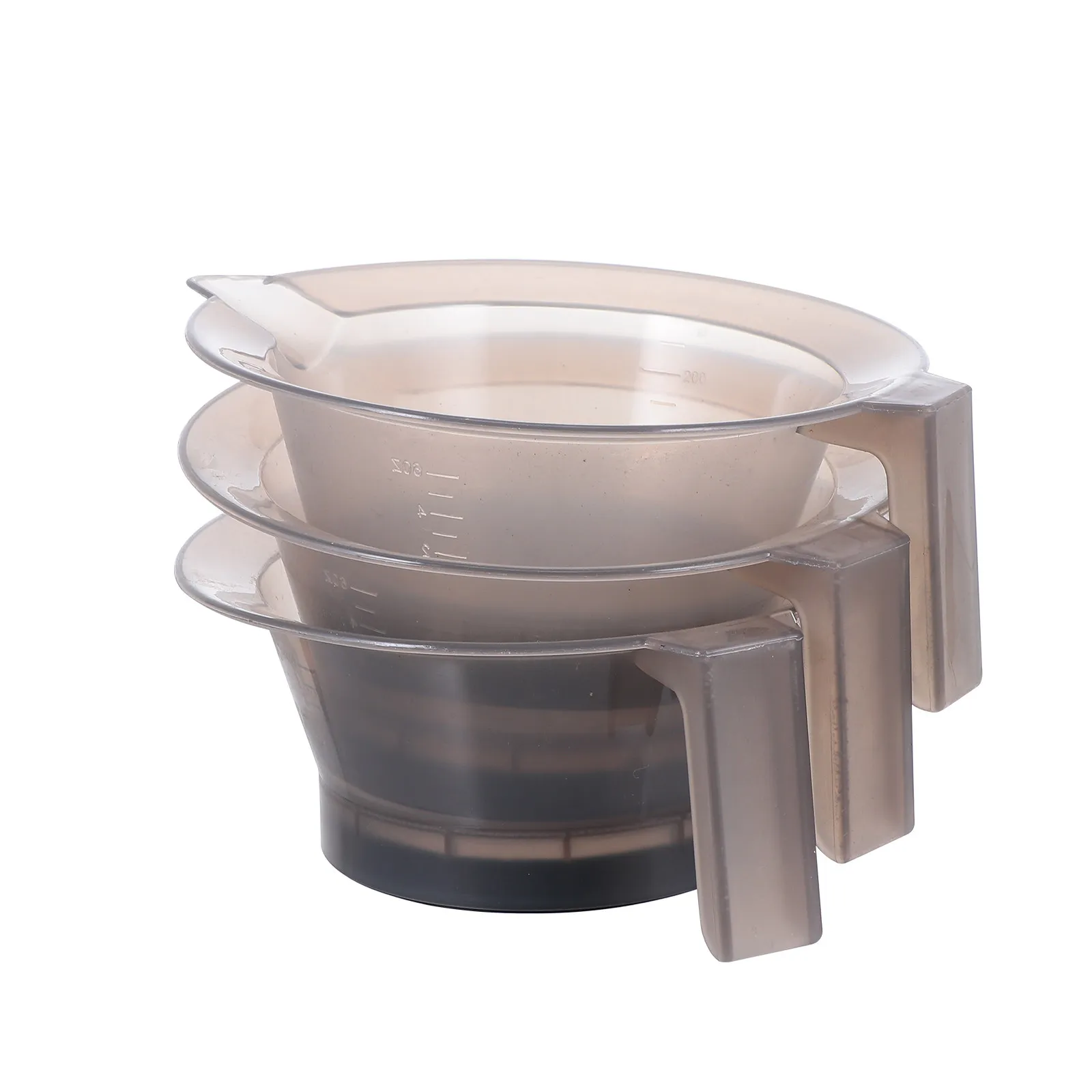

3Pcs Hair Coloring Bowl Set Professional Salon Grade Plastic Bowls with Measuring Scale Non Slip Handle Stackable for Home DIY