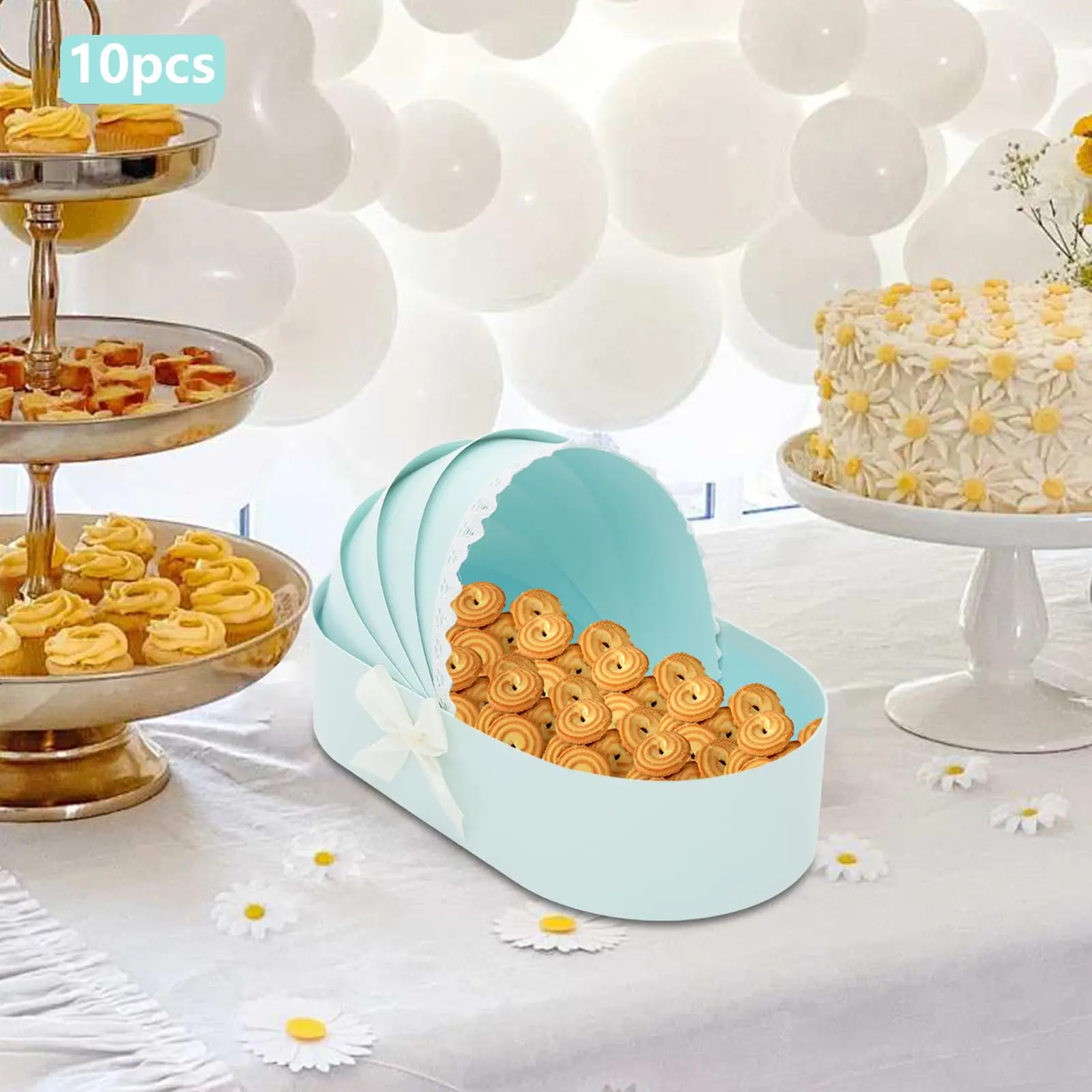 Liffshsy 10 шт., подарочная коробка с цветочной корзиной для детского душа, синяя колыбель, цветочная корзина, колыбель, подарочная коробка, декоративные коробки, маленький компаньон g