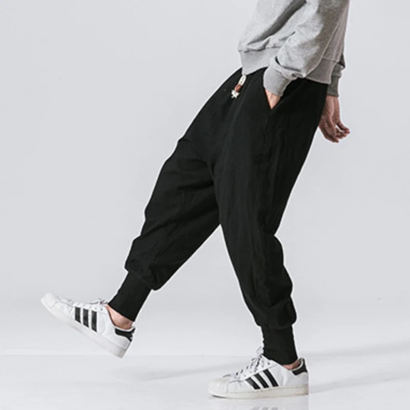 Pantalones de chándal casuales para hombre, ropa de calle de Hip Hop, pantalones Harem, Jogger de moda, negro y rojo, talla grande 5XL