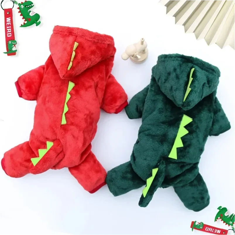 

Dinosaur Dog Clothes Fleece Pet Jumpsuits Winter Warm Dog Coat Jacket for Dogs Hoodies Chihuahua French Bulldog Clothing
