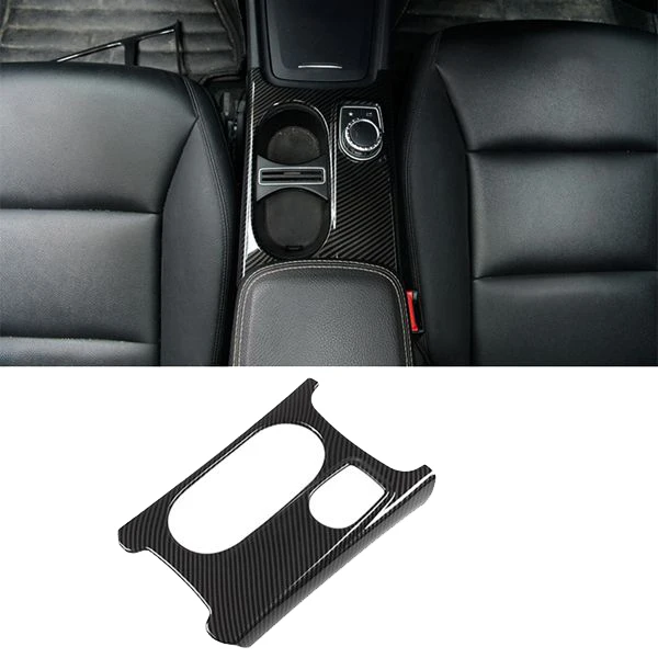 Carbon Fiber Car Center Console Cup Holder Cover Trim for Mercedes Benz A GLA CLA Class W176 X156 C117 RHD