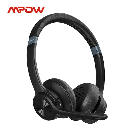 Mpow HC9 auriculares Bluetooth 5,3 para centro de llamadas auriculares inalámbricos mejorados de oficina 45H de larga duración CVC 8,0 micrófono con cancelación de ruido