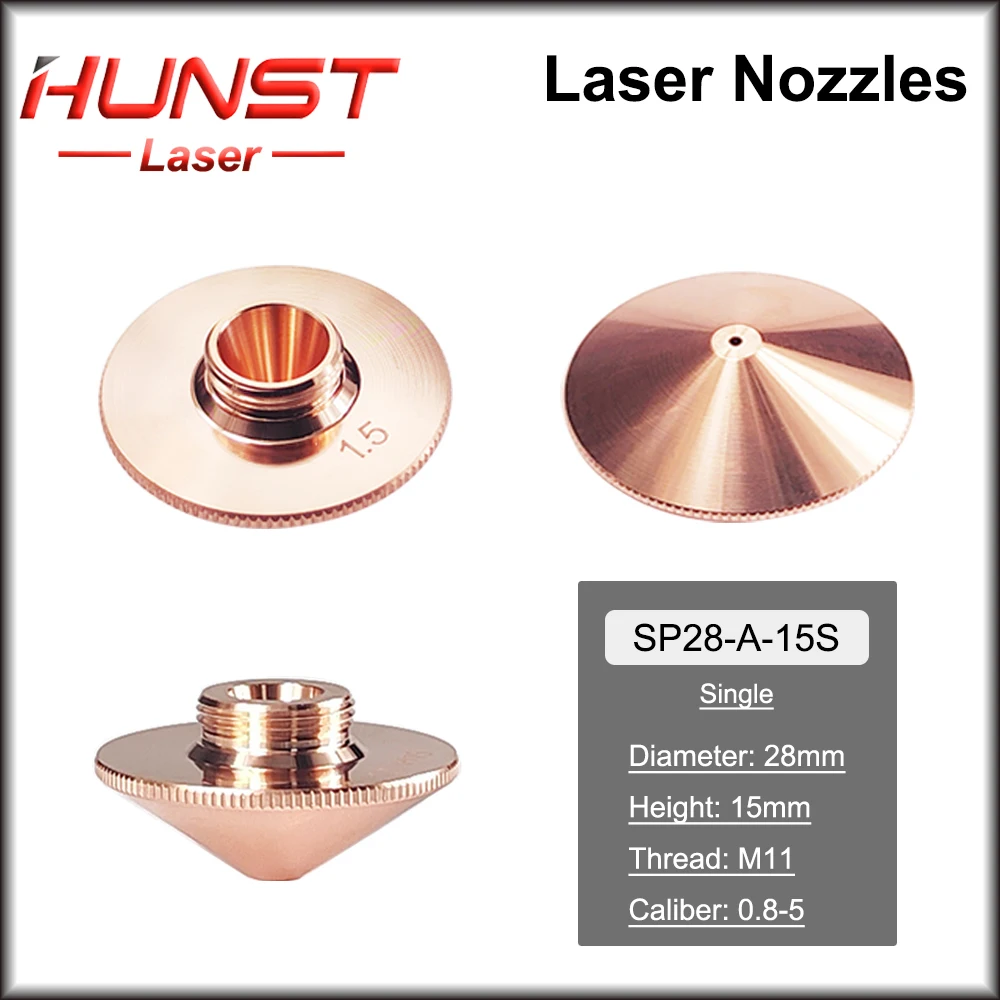 HUNST Laser Nozzle Single Double Layer Dia.28mm Caliber 0.8-5.0 For Raytools Precitec WSX Fiber Laser Cutting Head