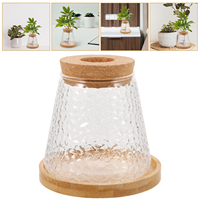 Container Hydroponic Plant Utensils Bride Flower Vase Aesthetic Wooden Transparent Plants Holder