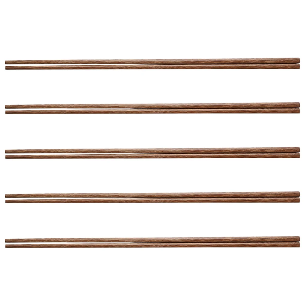 

5Pairs Long Wood Cooking Chopsticks Chicken Wing Wood Anti-Slip Frying Hotpot Chopsticks Kitchen Tools for Home