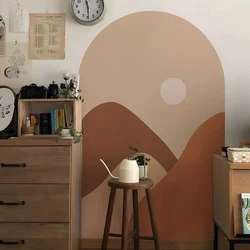 Mountain Arch Sun Self-Adhesive Wall Decals for Sofa Bedside TV Background Colorful Decorative Wall Stickers Living Room