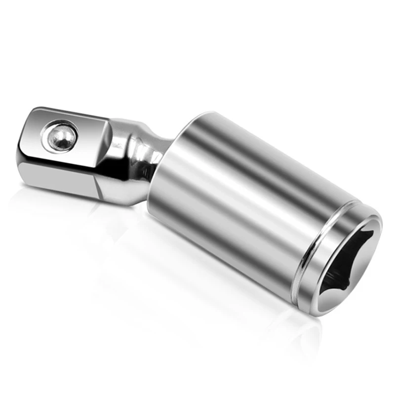 Universal Joint Swivel Socket Adapter Square U-Joint Drive Converter 1/4 3/8 1/2 Head Chrome Vanadium Steel Car Repair Auto Tool