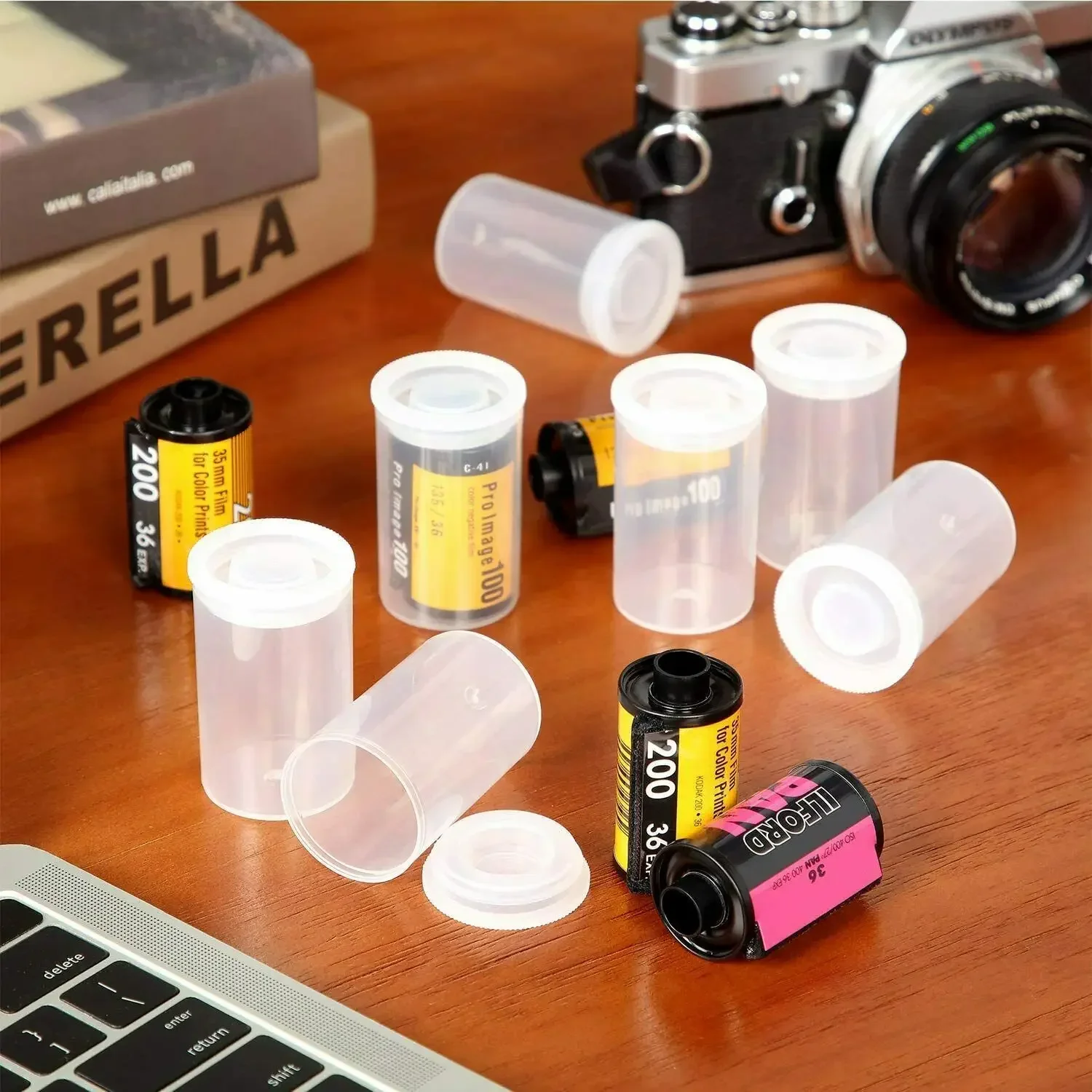 5pcs 33mm Plastic Empty Film Canister Camera Reel Container Storage Case Can for Accessories Art Beads Coin Pill Fishing Bait