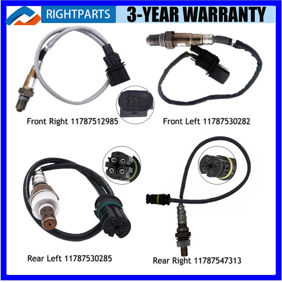 

11787512985 11787530282 11787530285 11787547313 Front Rear Lambda O2 Oxygen Sensor BMW 1 E87 120i 3 E90 320i N46 X3 E85 E87 3.5L