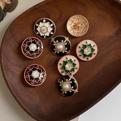 10pcs/lot Retro Metal Buttons Women's Men's Coat Decoration Button Round Diy Clothes Sewing Accessories