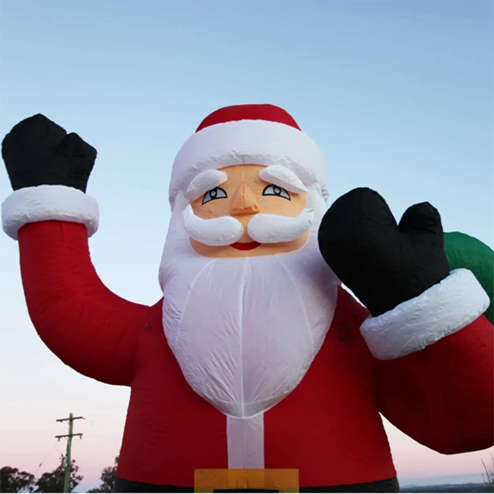 Papá Noel inflable gigante para decoración de patio, dibujos animados de Navidad, venta al por mayor, envío rápido, 4m, 6m, 8m, 10m, 12m