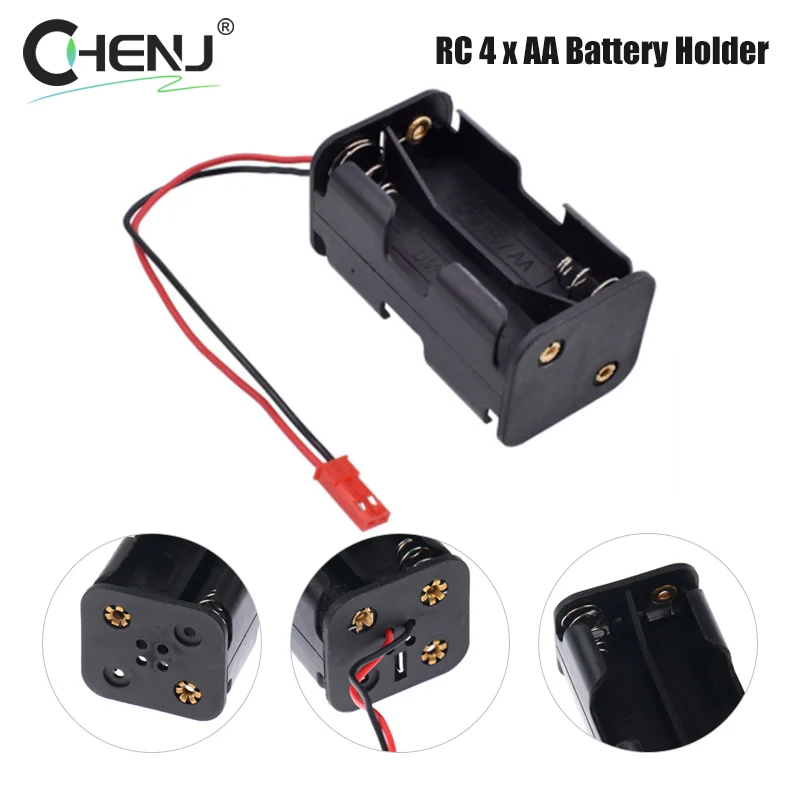 RC 4 X AA Battery Holder With Futaba Plug For 1/8 1/10 Receiver Cars Planes Boats Durable Accessories