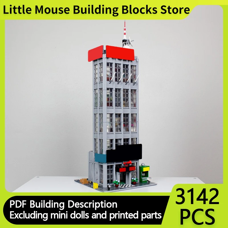 

Модель City Street View MOC, строительные кирпичи, телевизионная станция, особняк, модульная технология, подарок, праздник, сборка, детский игрушечный костюм