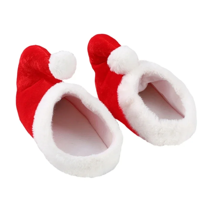 

Men Women Christmas Shoes Red Cartoon Santa Slippers Booties Socks for Festival Party Cosplay Props