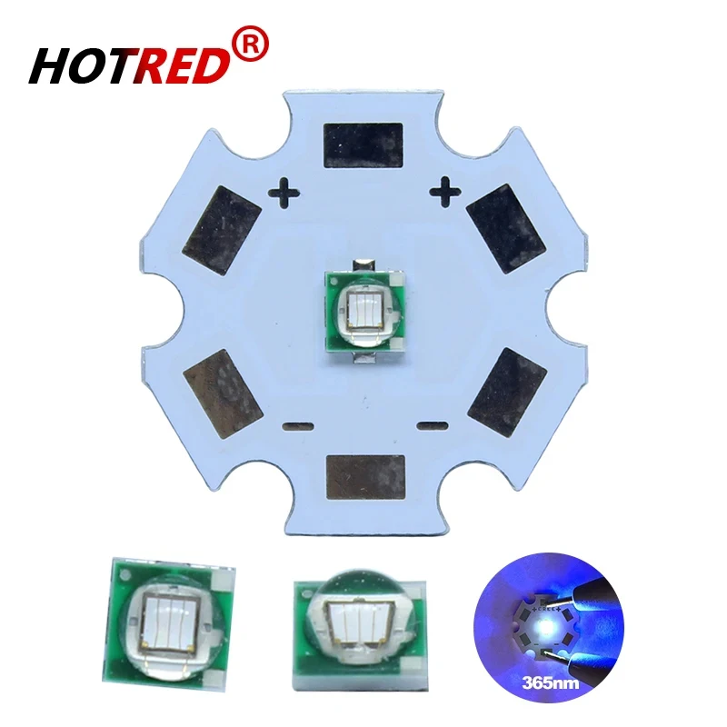 1 sztuk 3W 3535 wysokiej dioda LED dużej mocy światło ultrafioletowe Chip 365nm emiter dioda ultrafioletowy DIY z 8/12/14/16/20mm pcb