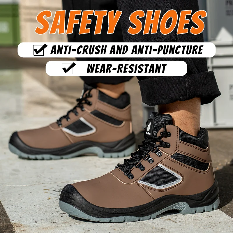 作業用安全靴＆シューズ 耐パンク カジュアルウォーキングシューズ 防水レザーシューズ メンズハイキングブーツ 産業用シューズ
