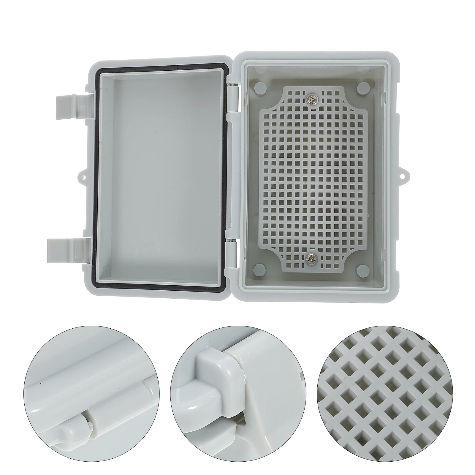 

Распределительная коробка для наружного применения Водонепроницаемая пластиковая электрическая коробка с монтажной панелью на шарнирной крышке для устойчивого к атмосферным воздействиям наружного электрического использования