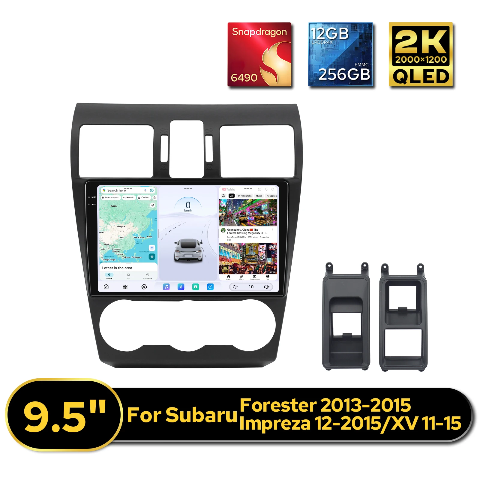 

Автомобильная магнитола 2K QLED 9,5 дюймов для Subaru Forester 2013-2015/Impreza 2012-2015/XV 2011-2015, 12 ГБ+256 ГБ, CarPlay, Android Auto