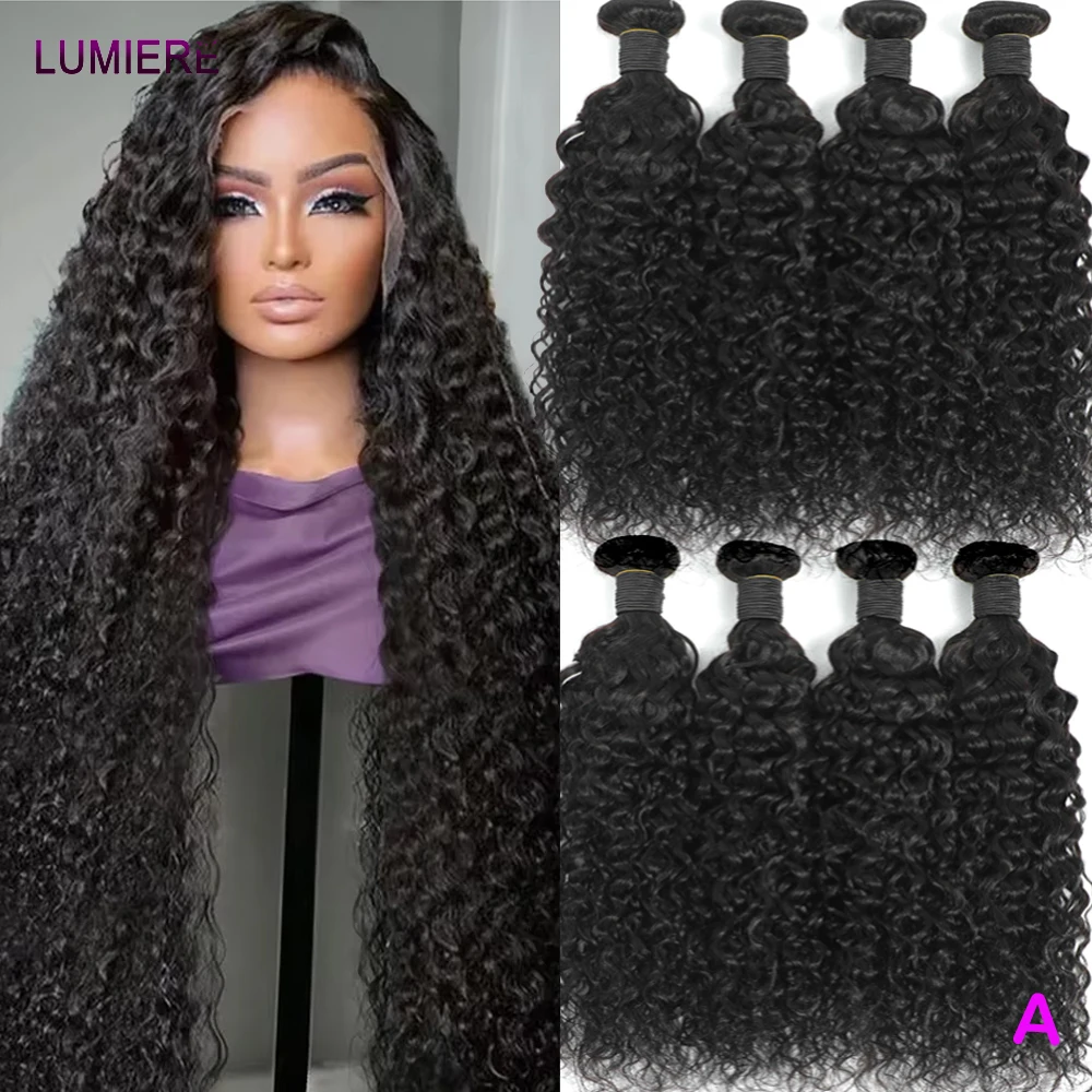 

Афро-кудрявый глубоководный вьющийся волнистый пучок человеческих волос, 100% натуральные человеческие волосы, необработанные наращивание волос, 18А, двойной уток