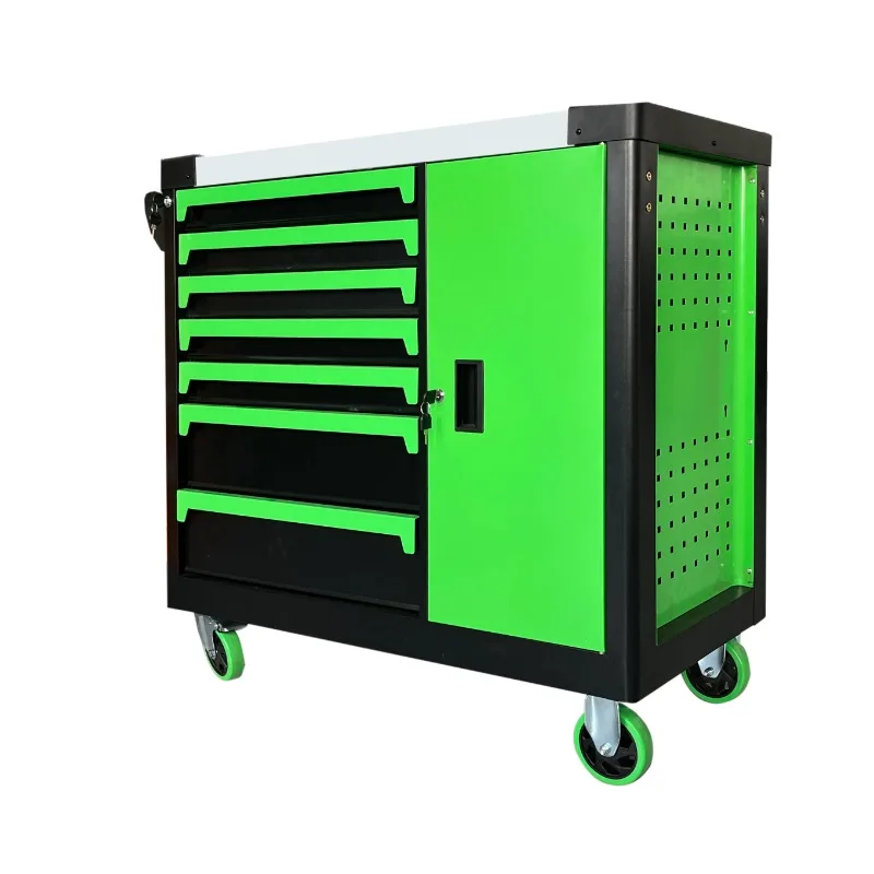 

Шкаф для инструментов с 7 ящиками и 1 большим боковым ящиком.