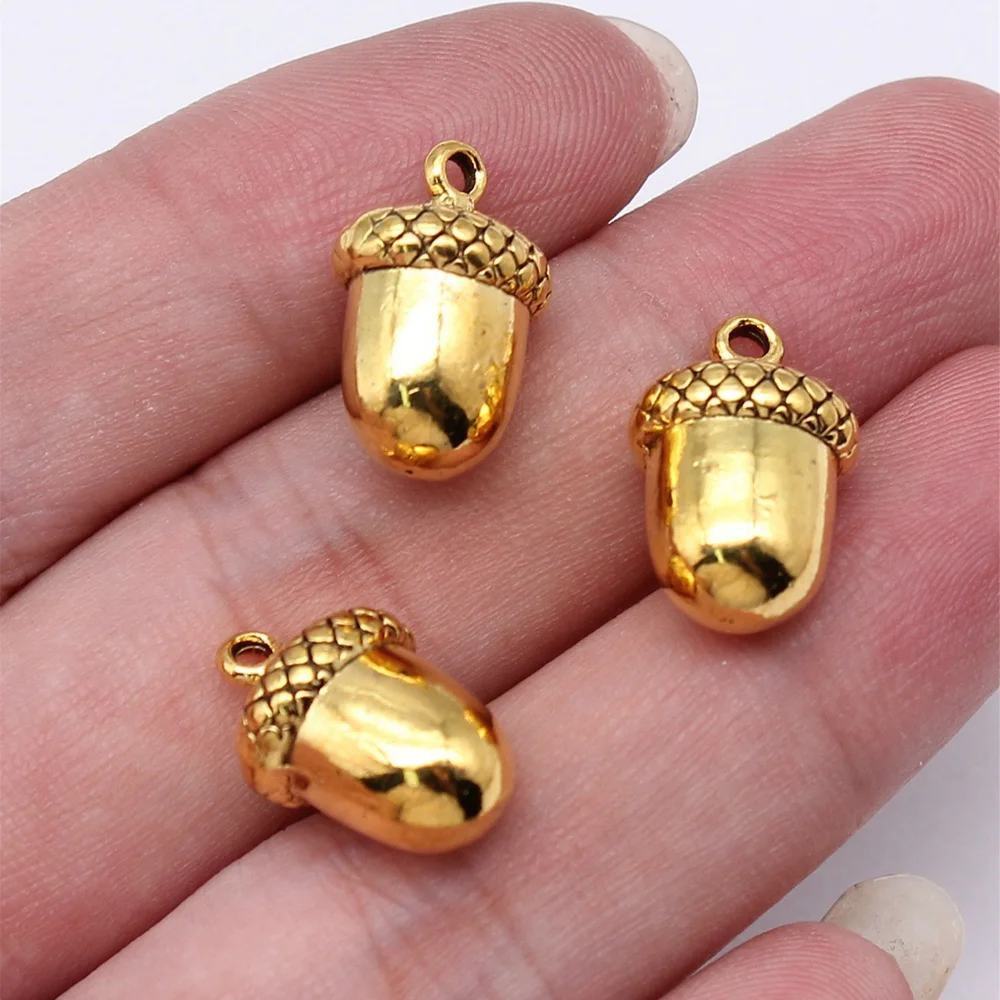 For Jewelry Making 3D Acorn Charms Hazelnut Charms Supplies Findings 5pcs