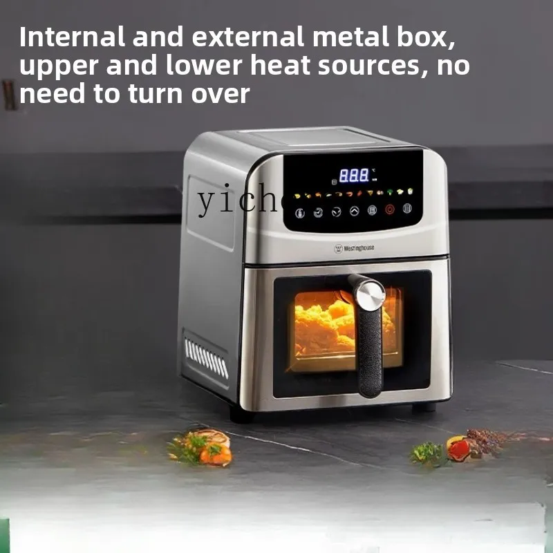 

ZK stainless steel air fryer cooking machine upper and lower tube heating 6L metal oven fryer
