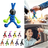 Creative Key Chain Umbrella Rope Weaving Motorcycle Helmet Backpack Keychains Pendant Motorcyclist Minifigure Hanging Key Chain