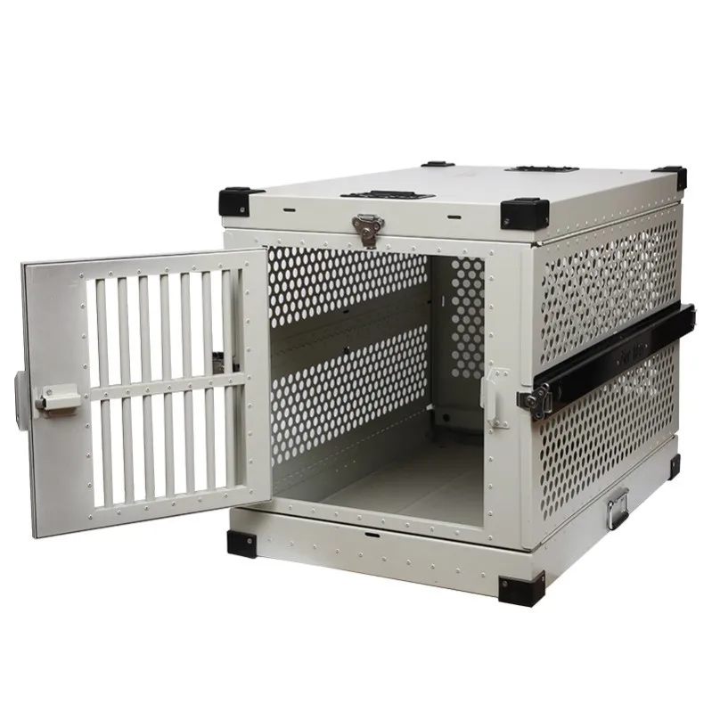 

Aluminum Folding Dog Cat Cage Outdoor Portable Pet Dog Travel Carrier Car Airline Boarding Crates