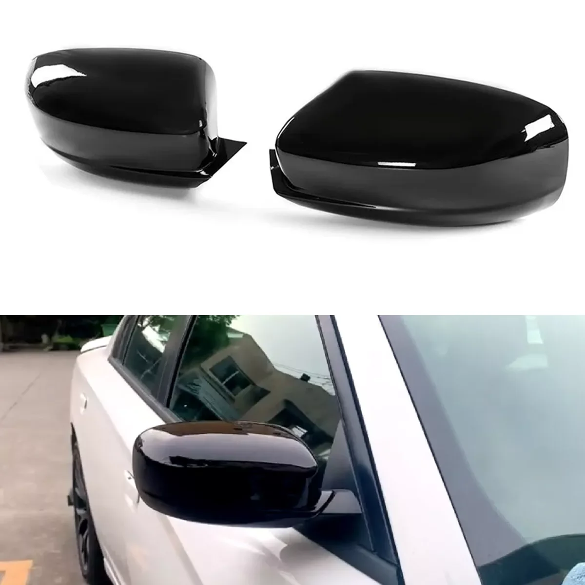 For Dodge Charger SRT RT Chrysler 300 300C 2011-2023 Pair Side Wing Mirror Cover Caps Rearview Mirror Cover Trim Car Accessories