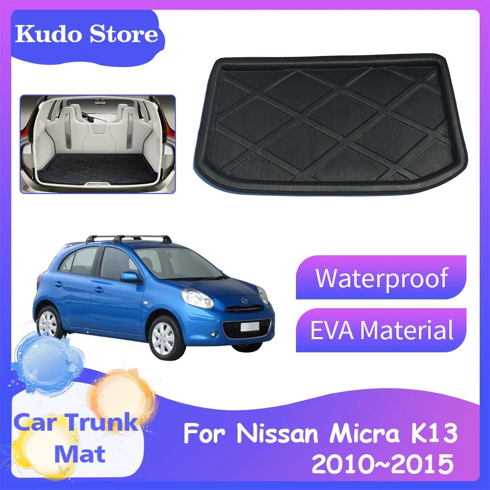 

Car Trunk Mats for Nissan Micra March Pulse K13 2010~2015 Rear Cargo Liner Covers Floor Luggage Storage Tray Carpets Accessories