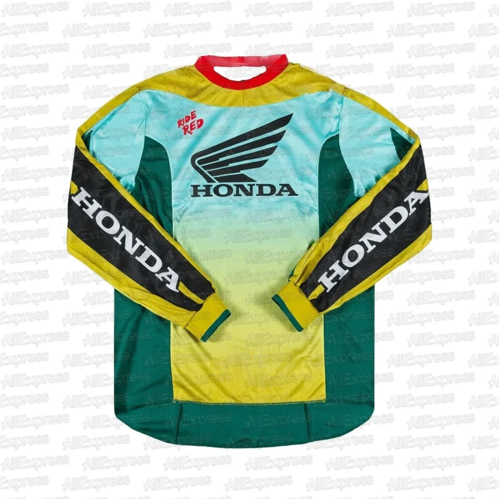 

Рубашка с длинным рукавом Honda для мотокросса, летняя мужская и женская свободная дышащая спортивная рубашка с 3D сеткой, быстросохнущий модный повседневный топ