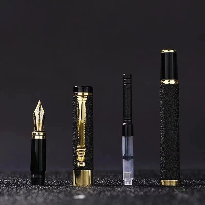 1PCS Engraving Custom Dragon Pen Luxury Office Supply School Kit Fountain Ink High Quality Personalized Black Metal Gift Set