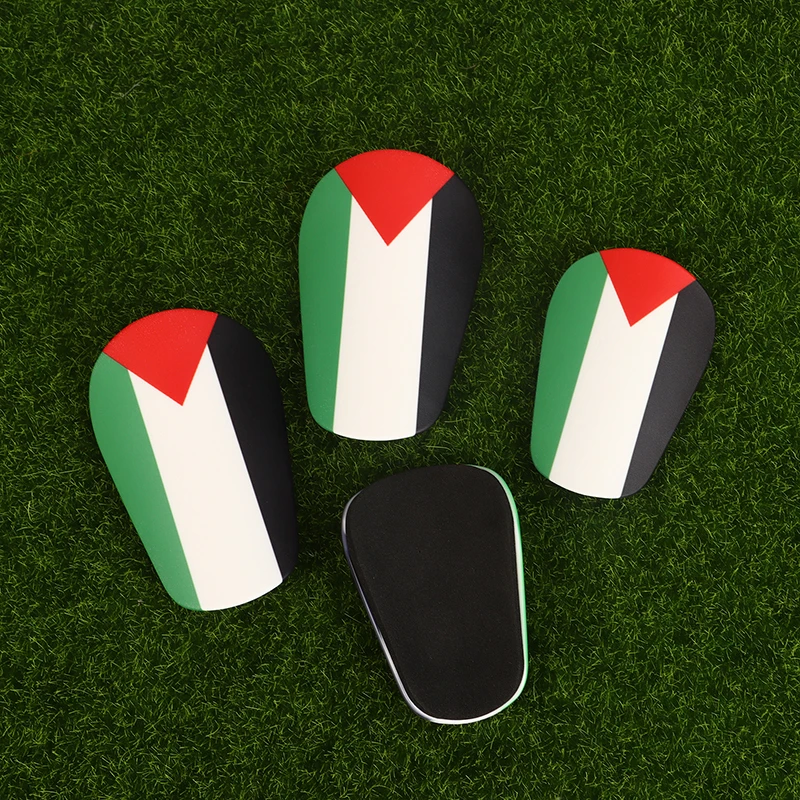 Mini espinilleras de fútbol con bandera de Palestina para niños y adultos, protectores de piernas de fútbol resistentes al desgaste, amortiguadores, 1 par