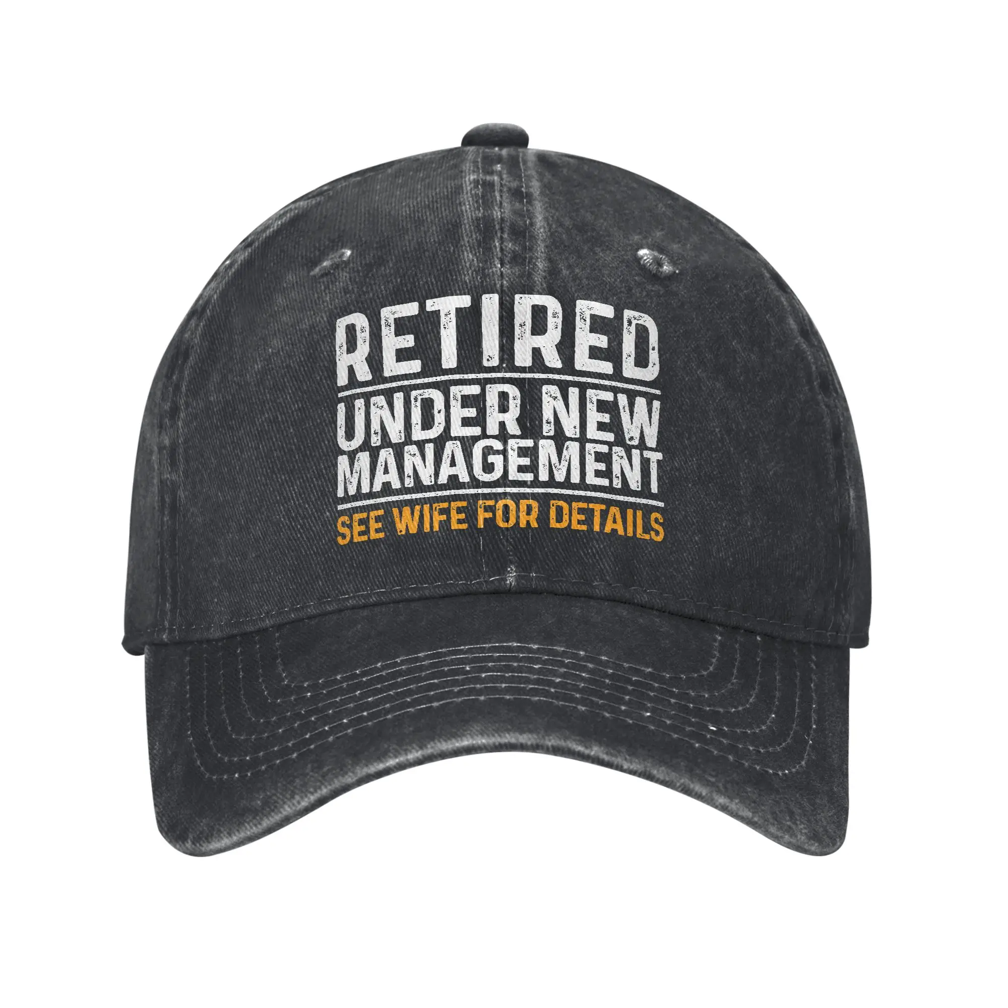 Retired Funny Retirement Party Baseball Cap Casual Distressed Denim Washed Dad Humor Headwear Outdoor Unstructured Soft Hat